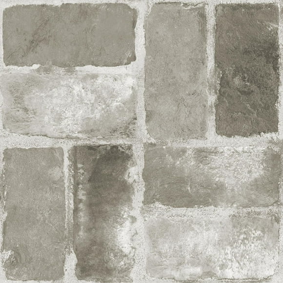 FloorPops Harvard Brick Grey Peel and Stick Floor Tiles Set of 20