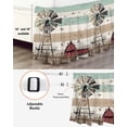 thumbnail image 3 of Windmill Farmhouse Bed Skirt Queen Size, Vintage Teal Brown Wooden Butterfly Wrap Around Bed Skirting with Adjustable Elastic Strap, Dust Ruffle Pleated Bedskirts 16 Inch Drop for Bedroom Queen Beds, 3 of 9