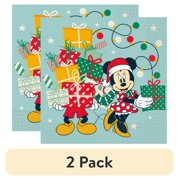 (2 pack) Disney Mickey and Minnie Christmas Multicolor Paper Luncheon Napkins, 6.5in, 16ct