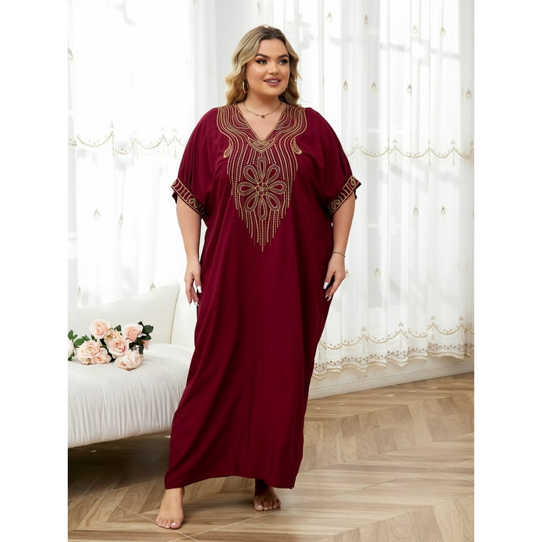 Plus size moroccan kaftan sales