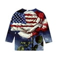 thumbnail image 4 of Xdegoge Past Orders At 4Th of July Clothes for Girls Boys Kids American Flag Shirt Stars Strips Usa Tee Shirt 3/4 Sleeve Summer Tops Raglan Crewneck Patriotic Shirts 11 Years Old Girl Gift, 4 of 5