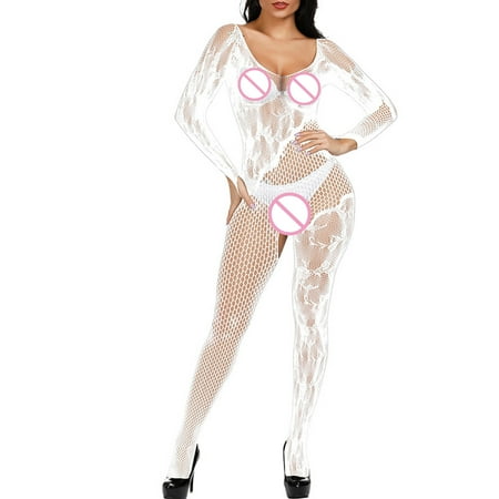 Sentmoon Lingerie for Women Women s Sexy One-piece Mesh Clothes Suspender Sock Hollowed Out One-piece Socks Mesh Whole Body Silk Stockings Mesh Socks Pack Sexy Underwear Women s Lingerie  Sleep & Lou
