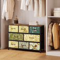thumbnail image 2 of Satifur Console Table 8 Drawer Dresser with Retro Floral Pattern Drawer Dresser for Bedroom Living Room 31.5"H, 2 of 6