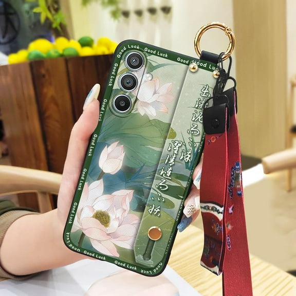 HBH-Phone Case For Samsung Galaxy S24 Plus/S24 /S24 Pro, Wristband Dirt-resistant Anti-knock Phone Holder Back Cover Ring Durable Kickstand Soft case Fashion Waterproof Elderly lady