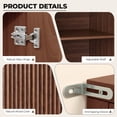 thumbnail image 6 of Poshby 47" Fluted Credenzas Sideboard Buffet Cabinet with 2 drawers, 3 Doors for Living Room, Walnut, 6 of 9