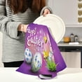 thumbnail image 2 of Happy Easter Eggs Kitchen Tea Towels Set of 1 Absorbent Hand Dish Towels, Bells Rabbit Bunny Dishcloths Lint-Free 18x28 Inch Fast Drying for Cooking Baking Home Clean, 2 of 6