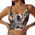 thumbnail image 1 of Balery Realistic Cute Puppy Sujetadores deportivos con espalda cruzada para mujer, acolchados, sin costuras, de alto impacto, ideales para yoga, gimnasio, entrenamiento y fitness.-Medium, 1 of 8