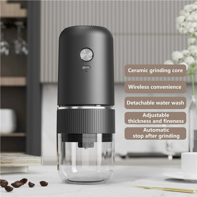 Electric Coffee Machine Portable One-button Start Automatic Power Off Rechargeable Small Coffee Bean Grinder New