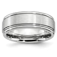 thumbnail image 1 of Cobalt Satin and Polished Ridged Edge 8mm Wedding Band - Size 12.5, 1 of 5