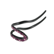 Unique Bargains 1 Pc Fashion U-shaped Hair Pins for Home Dark Light Purple