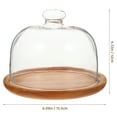 thumbnail image 2 of Homoyoyo Wooden Cake Plate Transparent Glass 1 Set 6.1x6.1x4.7in, 2 of 8