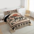 thumbnail image 3 of Homewish Teens Western Farmhouse Horse Bedding Comforter Set 2pcs,Exotic Style Twin Comforter Sets Microfiber,Retro Vintage Breathable Bedding Set,Breathable Home Decor,Reversible, 3 of 8