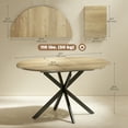 thumbnail image 3 of HOMCOM Extendable Dining Table, 39.5"-53" Industrial Kitchen Table, Natural, 3 of 10
