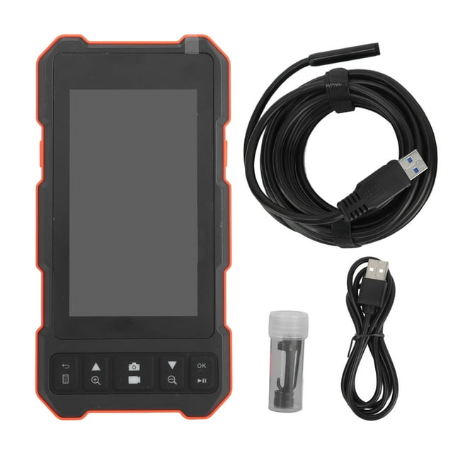 Endoscopio para coche de 7,9 mm con doble lente y pantalla de 4,5 pulgadas, IP67, resistente al agua, carga USB, línea de 5 metros, cámara endoscópica industrial.