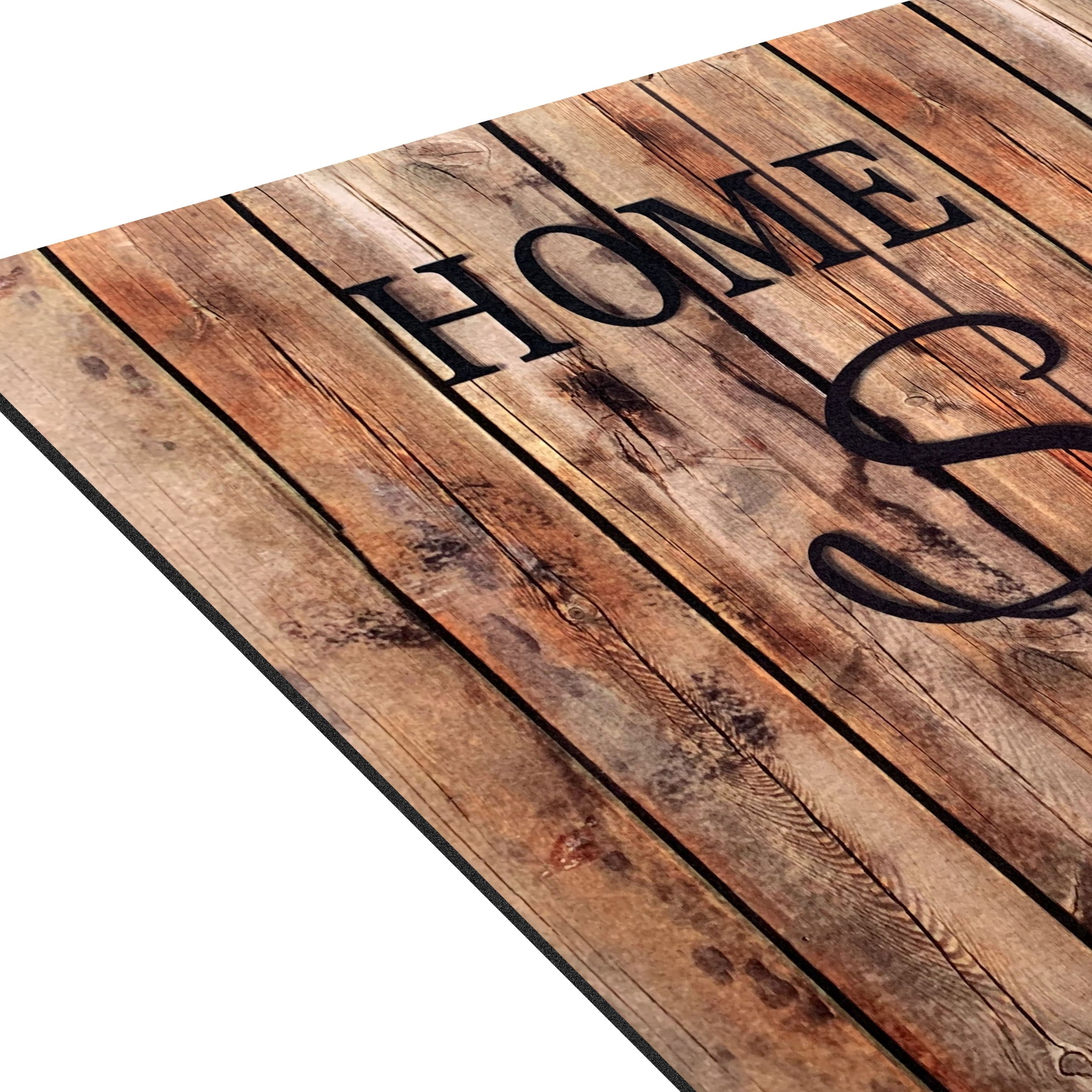 Achim Welcome Rubber Outdoor Doormat, Farmhouse Plank, 18" x 30"