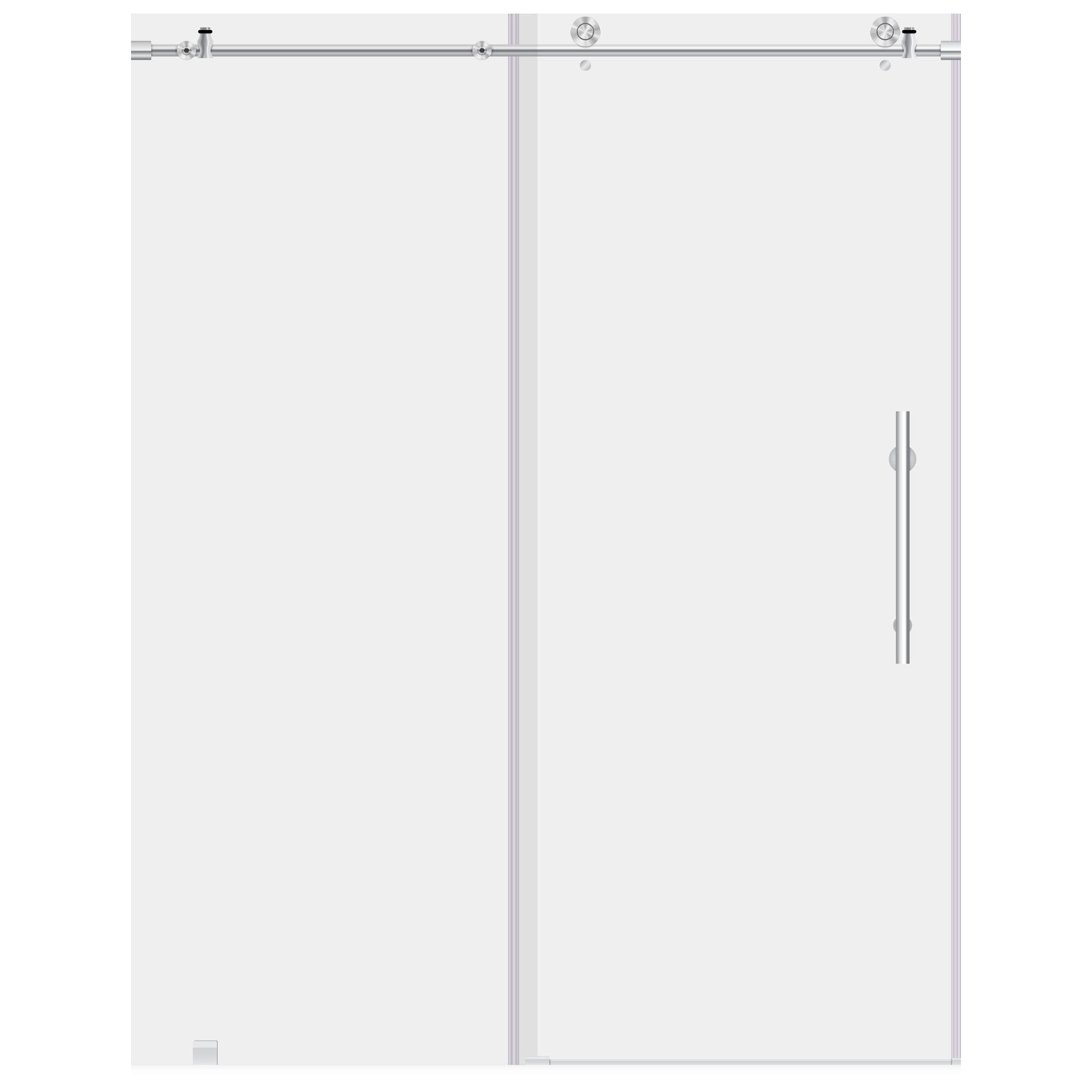 Chrome Frameless Sliding Shower Door with Clear Tempered Glass