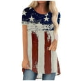 thumbnail image 2 of Lilgiuy Women Casual T-shirt Independence Day Printed Round Neck Blouse Short Sleeve Pullover Tops, 2 of 4