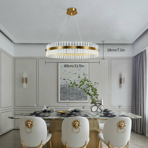 Modern Adjustable LED Chandelier Pendant Lamp Round Ring Light - Walmart.com