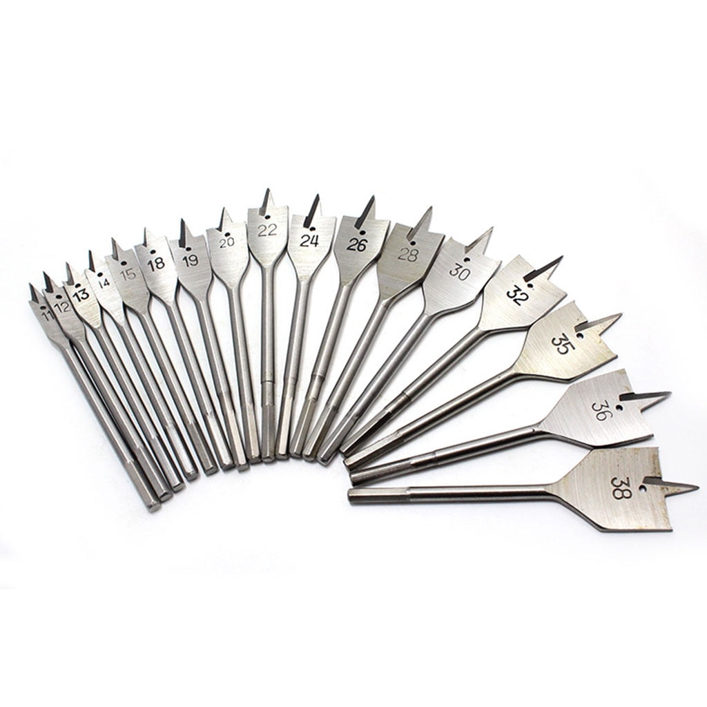 ZPAQI Flat Drill Long Steel Wood Flat Drill Set Woodworking Spade Drill Bits Durable