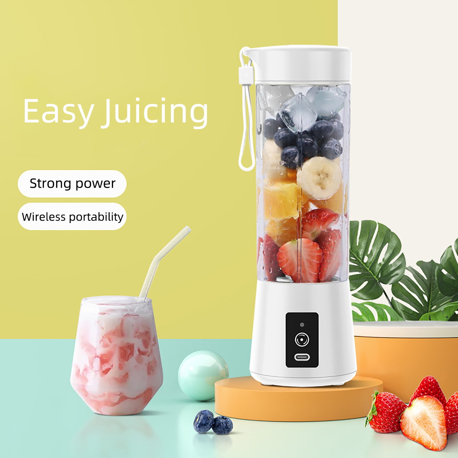 Portable Cordless Personal for Shakes USB C Rechargeable Travel Food Processor with Self Cleaning Stainless Steel