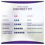 Always Discreet Incontinence Pads for Women, Heavy Absorbency, Long Length, 64 Count