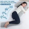 thumbnail image 4 of Body Pillow for Side Sleepers, 68 Inch Long Pillow Memory Foam Pillow with Cover, 3-Shaped Full Body Pillow Support Pregnancy - for Back, HIPS, Legs, Belly for Adults (Grey), 4 of 5