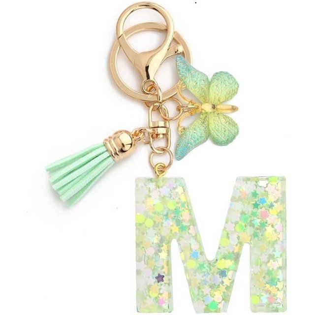 Letter Keychain,26 Letters A-Z Decorative Letter Keychain,Name Keychain for Women Girls Men Teenager Gift