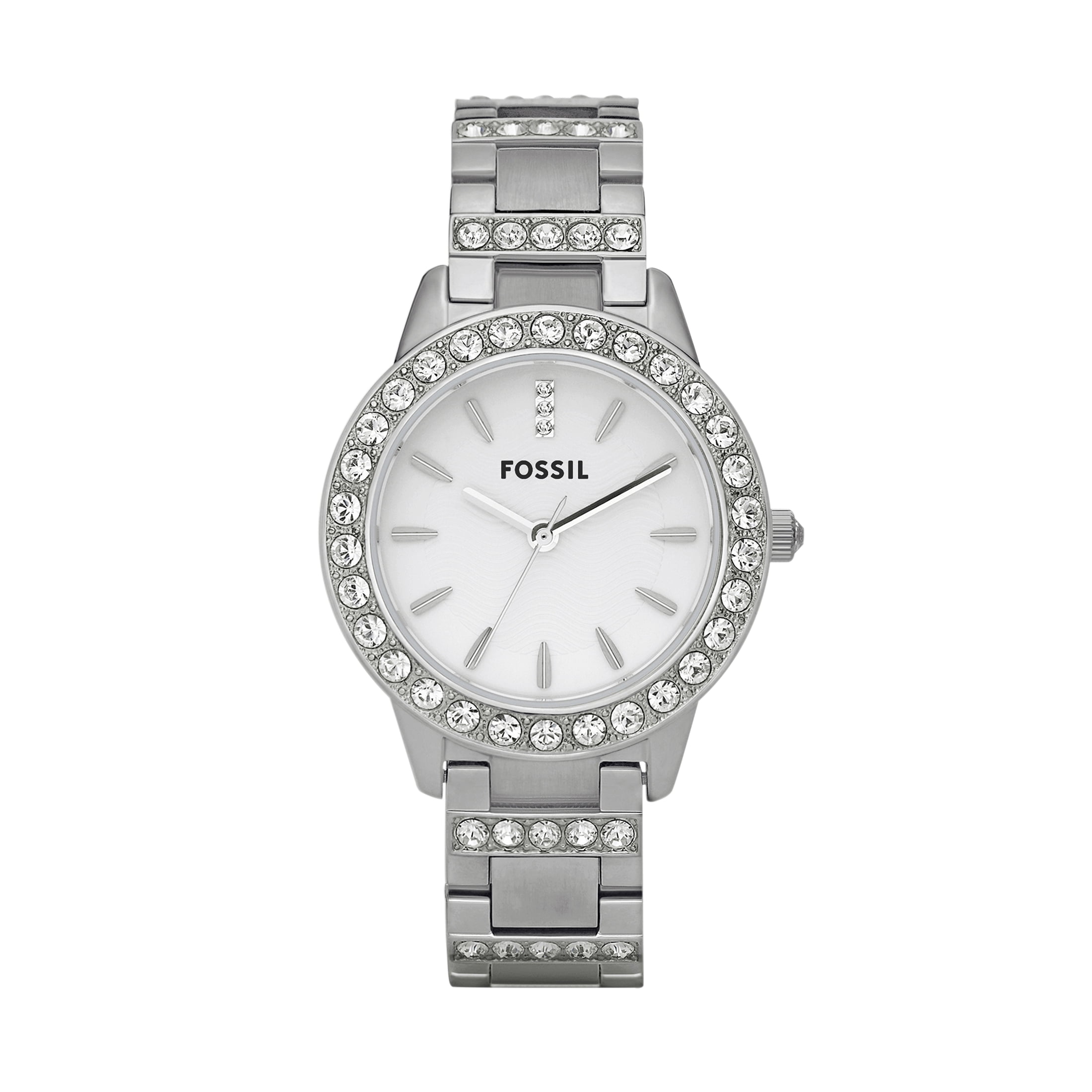 Fossil silver w/ diamond watch Vintage Fossil Classic Silver Diamond Watch - Etsy main image 3