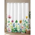 thumbnail image 4 of Shower Curtain Green Shamrock Plant Shower Curtains for Bathroom, Waterproof Polyester Shower Curtain Set with Hooks, Standard Size 66" x 72" Spring Flower Pastoral, 4 of 6