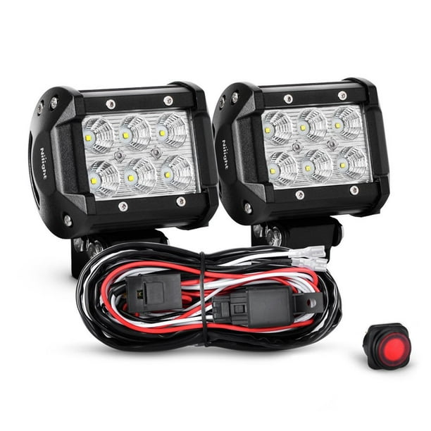 Nilight 2PCS 4 Inch 18W Flood Led Light Bars LED Work Lights Led Fog