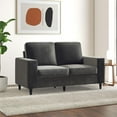 thumbnail image 1 of Hometrends Cody Gray Velvet Love Seat Sofa, 2 Seater, 1 of 7
