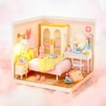 thumbnail image 2 of Rolife DIY Miniature Dollhouse Super Creator Lovely Pink Bedroom Plastic Building Set Toys Playset Gifts for Teens Adults, 2 of 7