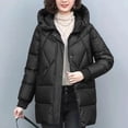 thumbnail image 5 of HTNBO Women Long Quilted Coat Winter Hooded Long Sleeve Puffer Padded Jackets Zip-up Warm Thicken Outerwear Pockets, 5 of 7