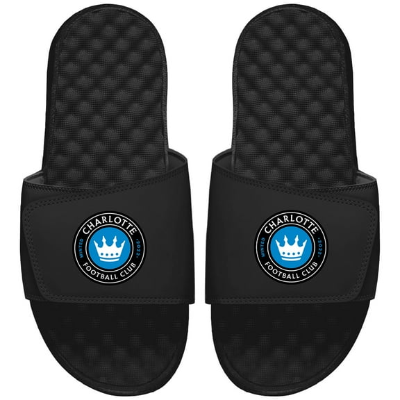 Youth ISlide Black Charlotte FC Primary Team Logo Slide Sandals