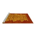 thumbnail image 2 of Ahgly Company Machine Washable Indoor Round Oriental Yellow Industrial Area Rugs, 3' Round, 2 of 4