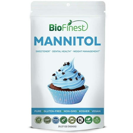 Biofinest Mannitol Powder - All-Purpose Blend Sweetener Sugar Substitution for Food - USDA Certified Organic Gluten-Free Non-GMO Kosher Vegan Friendly - for Dental Health, Weight Management