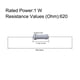 thumbnail image 3 of Uxcell 100Pcs 1W 1 Vatio Resistor de Película de Óxido Metálico Axile 620 Ohm ±5% Tolerancia, 3 of 5