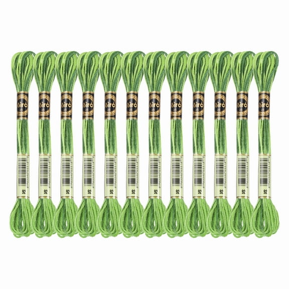 Uxcell 12 Skeins Embroidery Floss, Polyester Embroidery Threads Green