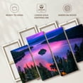 thumbnail image 6 of Elephant Stock Pink Lake Tahoe Wall Art - Horizontal Multi Panel Canvas - Living Room Wall Decor - Nature Multi Panel - Black And Pink Decor - 75" x 48", 6 of 8