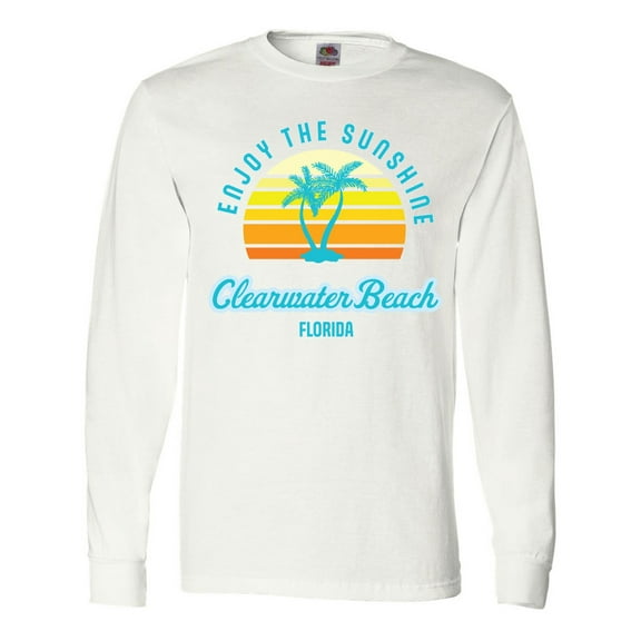 Inktastic Summer Enjoy the Sunshine Clearwater Beach Florida in Blue Long Sleeve T-Shirt