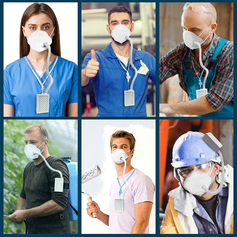 Breathe Easily,Electric Air-Powered KN95 Mask with Fan Replaceable Filters, Includes 2 HEPA Filter,Reusable Respirator Face Mask for Dust Work,Sleeping Outdoor Sports Housework