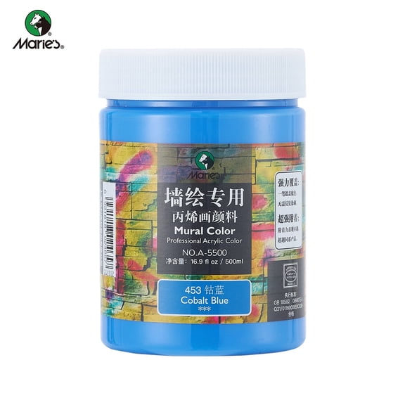 Acrylic Paint for Wall Art, 500ml(16.9Fl Oz), Rich Pigment, Waterproof Paint for Canvas/Wood/Clay, DIY Craft Supplies