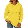 thumbnail image 3 of UDAUDU Women Y2K Hoodie Casual Fleece Oversized Sweatshirts with Pockets Trendy Pullover Sweaters Fall Cute Hoodies Yellow XL, 3 of 5