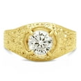 thumbnail image 3 of Men’s 13mm 14k Gold Plated Solitaire Ring with Round Cubic Zirconia - Size 12.5, 3 of 7