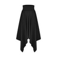 thumbnail image 5 of Annhoo Maxi Skirts for Women Elastic High Waisted Trendy Asymmetrical High Low Hem Skirt Solid Loose Pleated Skirt, 5 of 6