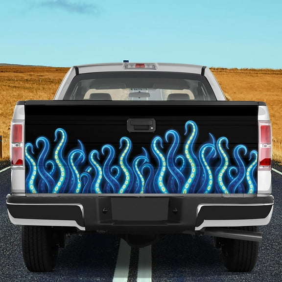 Lotusprinthandmade Funny Octopus Lovers Tailgate Wrap 2 Sizes (24"x58"), octopus themed truck wrap, octopus art truck wrap