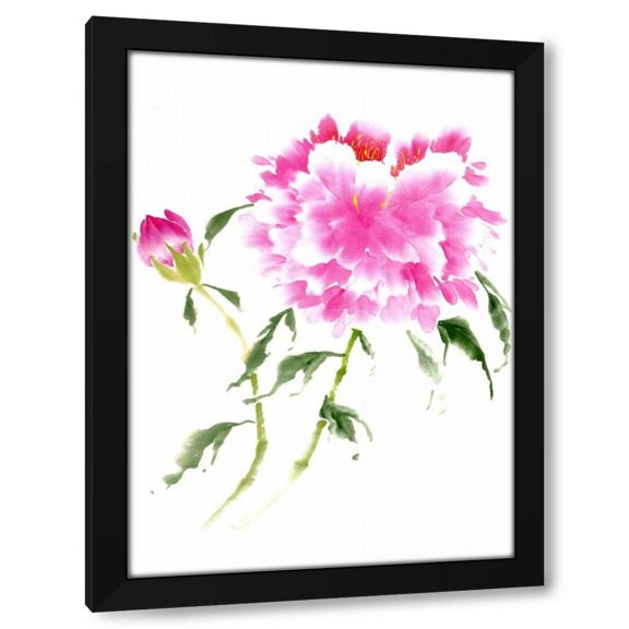 Nan Rae Parker 11x14 Black Modern Wood Framed Wall Art Titled - Peonies in Pink II
