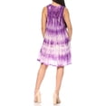 thumbnail image 2 of Sakkas Marta Women's Casual Summer Tie Dye Flowy Boho Maxi Sleeveless Dress Loose - 362107-Purple - One Size, 2 of 5