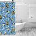 thumbnail image 2 of Shower Curtain, Blue paisley pattern Waterproof Fabric Plastic Shower Curtain, Drying Fast Bathroom Curtain with 9 Buttonholes, Ruffle Shower Curtain 60x72in, 2 of 8