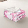 thumbnail image 3 of Erosebridal Pink Ribbon Fleece Blanket, Stripes Sherpa Throw, Girls Bow Decor, 3 of 6